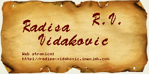 Radiša Vidaković vizit kartica
